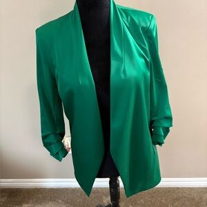 Rachel Zoe Green Satin Blazer
